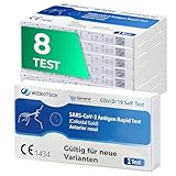 8 hochwertige COVID-19-Tupfer: zertifiziert und zuverlässig. COVID-Tests, gültig für die neuesten Virus-Varianten. Ergebnisse in wenigen Minuten