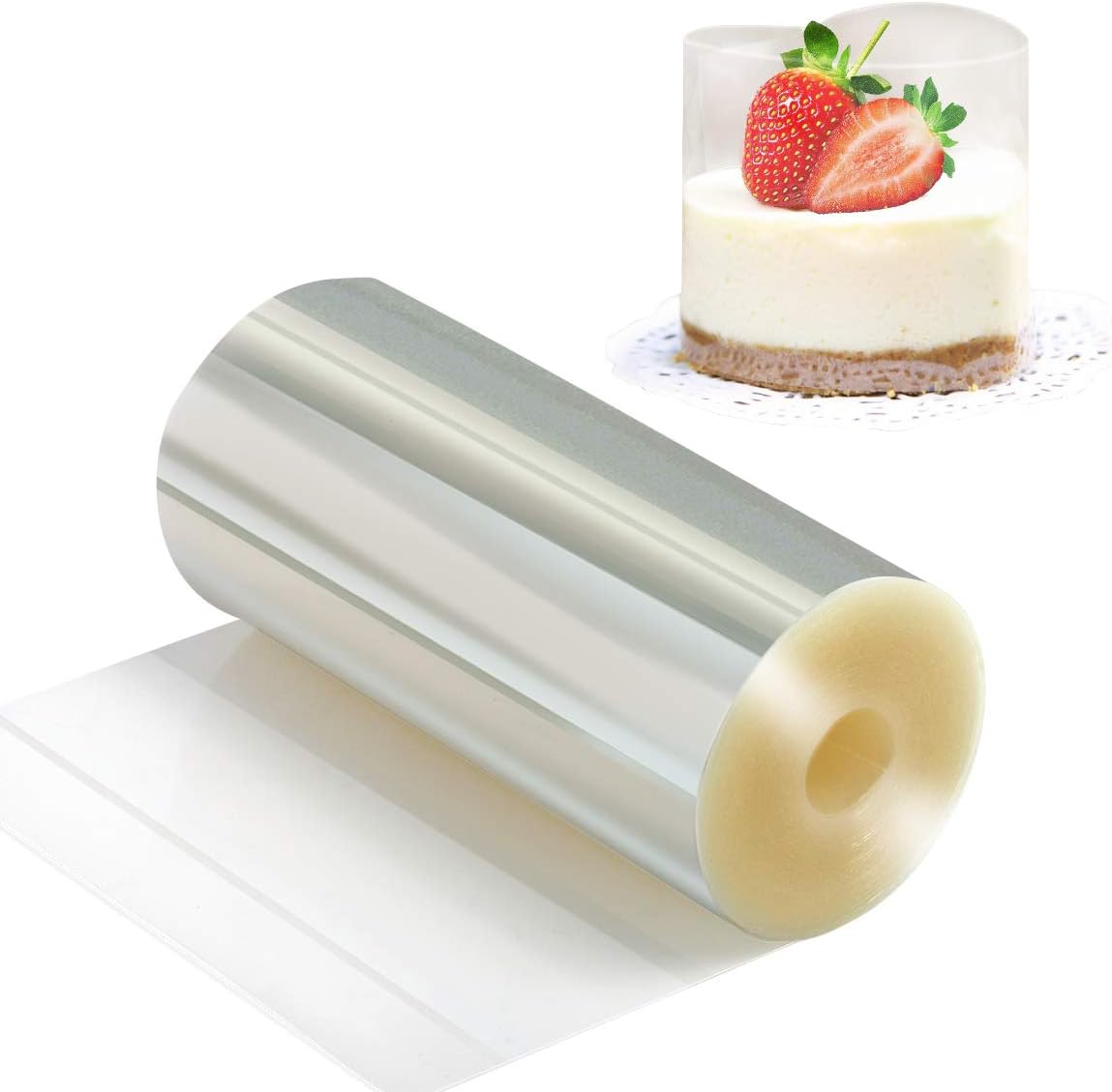 Picowe Cake Collars 4 x 394inch, Acetate Rolls, Clear Cake Strips, Transparent Cake Rolls, Mousse Cake Acetate Sheets for Chocolate Mousse Baking, Cake Decorating