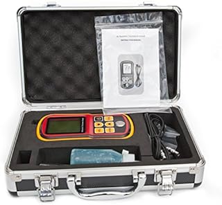 DecentGadget® Digital Ultrasonic Thickness Gauge, GM100 Auto Calibration Thickness Gauge Tester Meter 1.2~225mm Width Testing Monitor LCD Display with Probe Measure Metal Steel Plastic Glass PVC Pipes