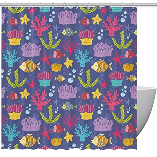 Rideau de douche corail 152x183 cm imperméable avec ses 12 crochets