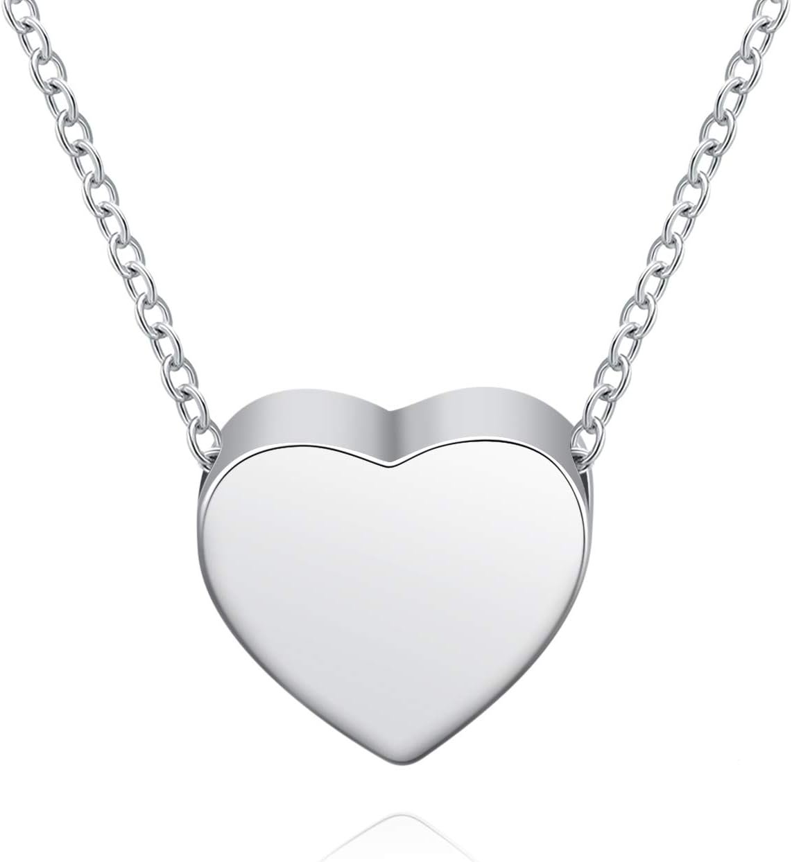 Jinlou 925 Sterling Silver Hold Loved Ones Heart Urn Necklace Pendant for Ashes Memorial Cremation Jewelry