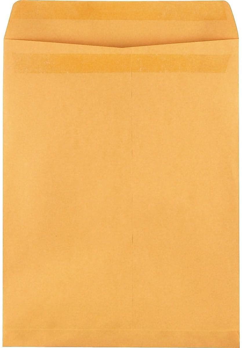 Staples 12 x 15.5 Kraft Self‑Sealing Catalog Envelopes, Brown, Heavyweight Peel & Seal Mailing Envelopes for Large Documents, 100/Box