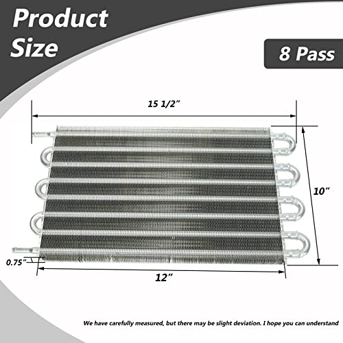 Magqoo 8 Row Tube And Fin Transmission Cooler High Performance Universal Aluminium Oil Cooler Kit #TOP1