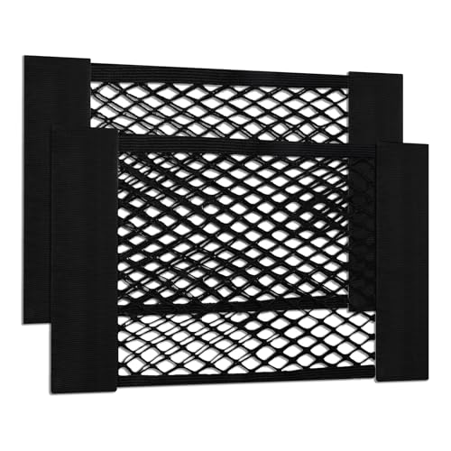 Filet Coffre Voiture avec Hook and Loop, Filet Voiture et Filets Rangement Camping Car, 40x25cm Filets pour Auto Élastiques Universels, Rangement Coffre de Voituré Pratique et Compact (2 Pièces)