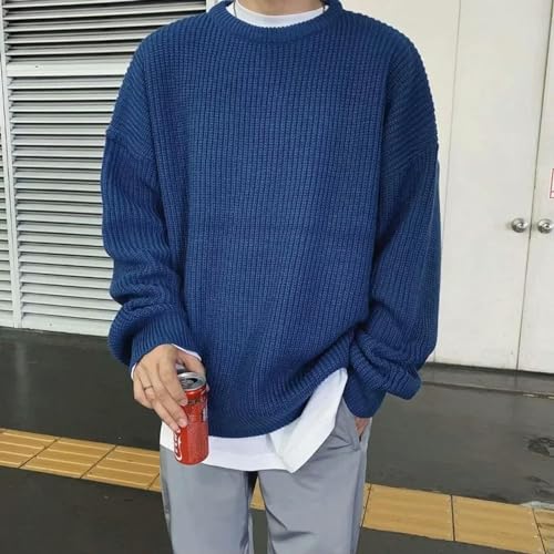 Pull d'équipage surdimensionné en tricot épais pour homme - 3