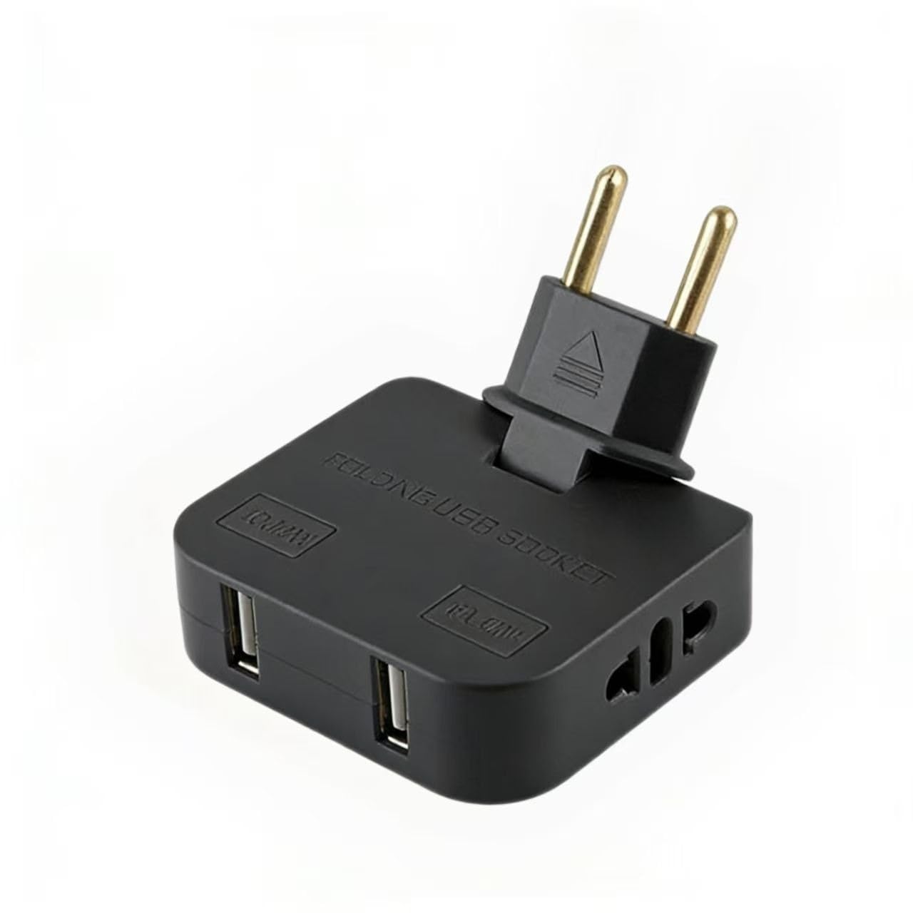 3-in-1 Foldable 180° Rotating Plug Converter Universal EU Adapter Rated Voltage Folding EU Plug Adapter with 2 USB Ports Universal Rotatable Socket Splitter Wall Tap with USB Travel Adapter-image-20