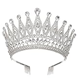 Tiaras and Crowns for Women,Wedding Tiara for Bride,Rhinestone Queen Crown,Crystal Costume Hair Accessories for Birthday Prom Crown with Combs(silver)
