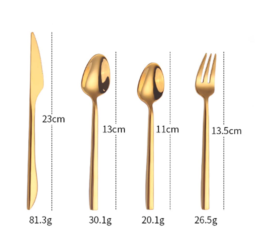 Ensemble de Couverts en Or Mat 24 pièces pour 6 Personnes Service de Couverts en Acier Inoxydable pour la Maison et Le Restaurant Passe au Lave-Vaisselle