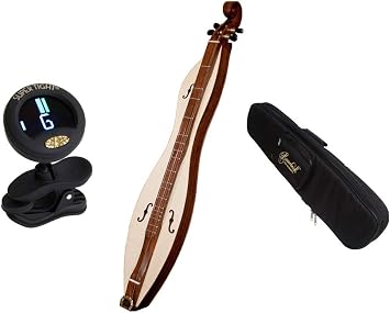 Mountain Dulcimer Package Includes Roosebeck Mountain Dulcimer 4-String Cutaway - F-Holes + Roosebeck Universal Padded Mountain Dulcimer Gig Bag Case & Snark Clip-On Chromatic Tuner