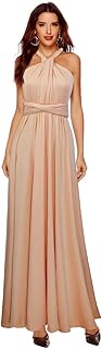 Convertible Infinity Dress - Multi-Way Wrap Long Maxi for Bridesmaids, Wedding, Prom - Plus Size Elasticity Evening Gown M023