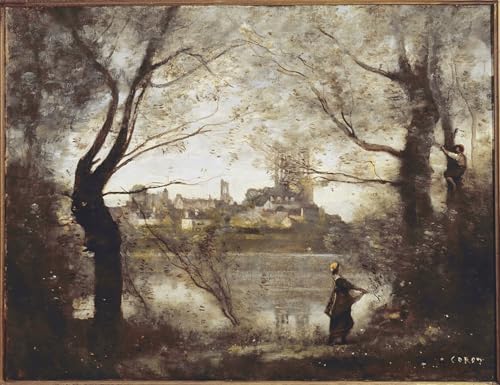 Cuadro en lienzo Mantes de Corot decoración pared salón pintura óleo 60x90