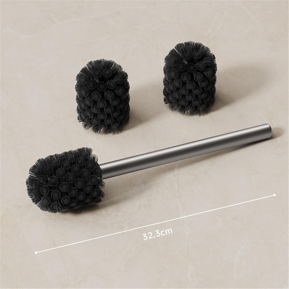 Cepillo de inodoro con cabezal de silicona para limpieza de baño, limpiador de inodoro duradero para uso doméstico, suministros de baño eficaces, fácil de limpiar y mantener