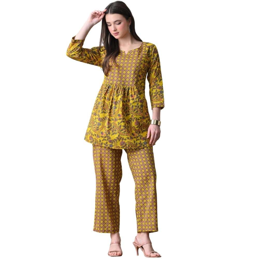 Maternity Co-Ord Set for Women | Cotton Kurti Pant Set | Nursing Zipper Feeding Friendly | Floral Kurta Palazzo Set-picture-46