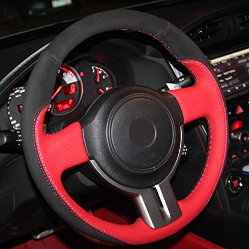 Loncky Genuine Leather Auto Custom Steering Wheel Covers For Scion Fr-S 2013 2014 2015 2016 / Subaru Brz 2013 2014 2015 2016 / Toyota 86 Accessories #TOP3