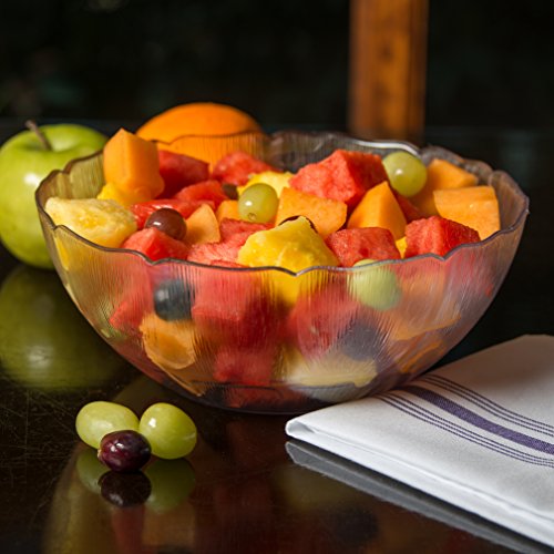 Carlisle-FoodService-Products-Petal-Mist-Plastic-Bowl-9-Inch-Diameter-for-Catering-Buffets-Restaurants-Polycarbonate-Pc-24-Quarts-Clear-Pack-of-12