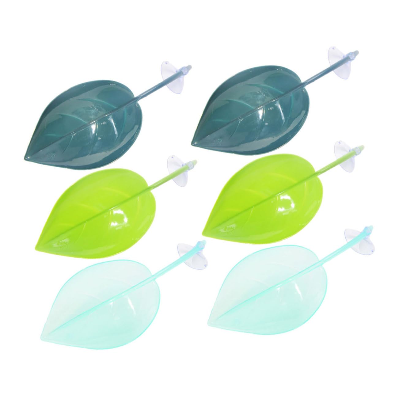 Mipcase 6Pcs Artificial Leaf Suction Cup Hideouts for Bearded Dragons and Geckos Natural Decor for Reptile Tanks Safe Climbing and