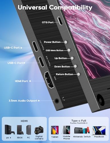 Image of KEEPTIME 4K Portable Monitor 15.6 inch 3840x2160 UHD USB-C HDMI Laptop Monitor, 100% Adobe RGB IPS Computer Gaming Display HDR Travel Screen w /Speakers for Laptop Xbox PS5 Switch PC Phone