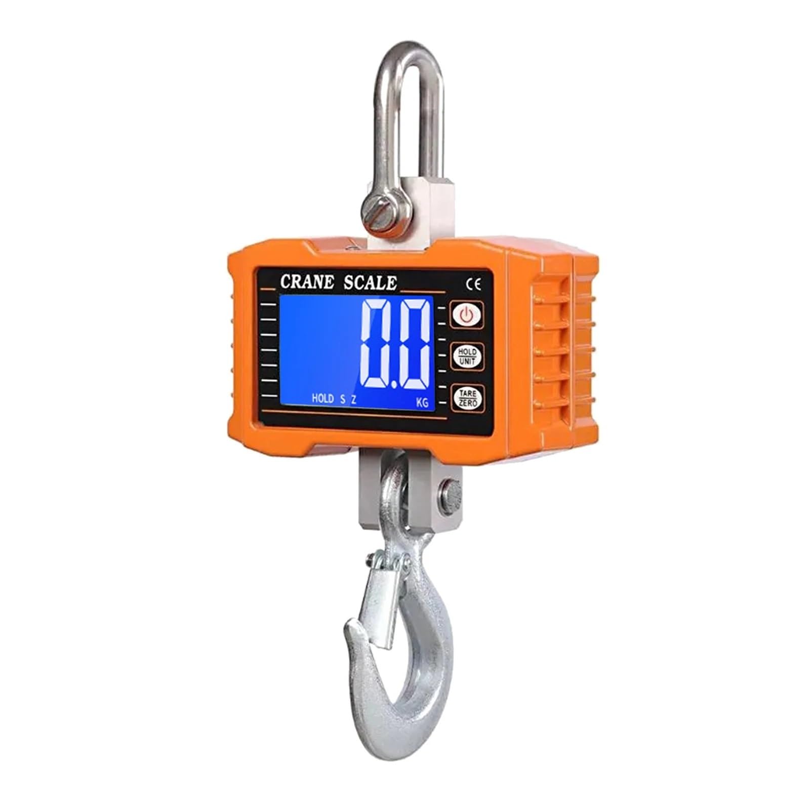 Digital Crane Scale, Digital Hanging Scale 1000kg/ 2204lbs Heavy Duty Crane Scale LCD Backlight Industrial Hook Scales(Oranje)