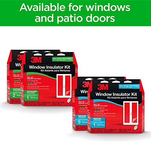 3M Outdoor Window Insulation Kit, Clear Window Film For Heat And Cold, 5.16 Ft. X 7 Ft., Covers Two 3 Ft. X 5 Ft. Windows #TOP7