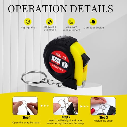 Quelay 126 Pcs Mini Screwdriver Tape Measure Keychains LED Flashlights Keychain Set Adult Pinata Stuffers Father's Day Neighbor Gifts for Men, No Batteries Included by Quelay - Image 5