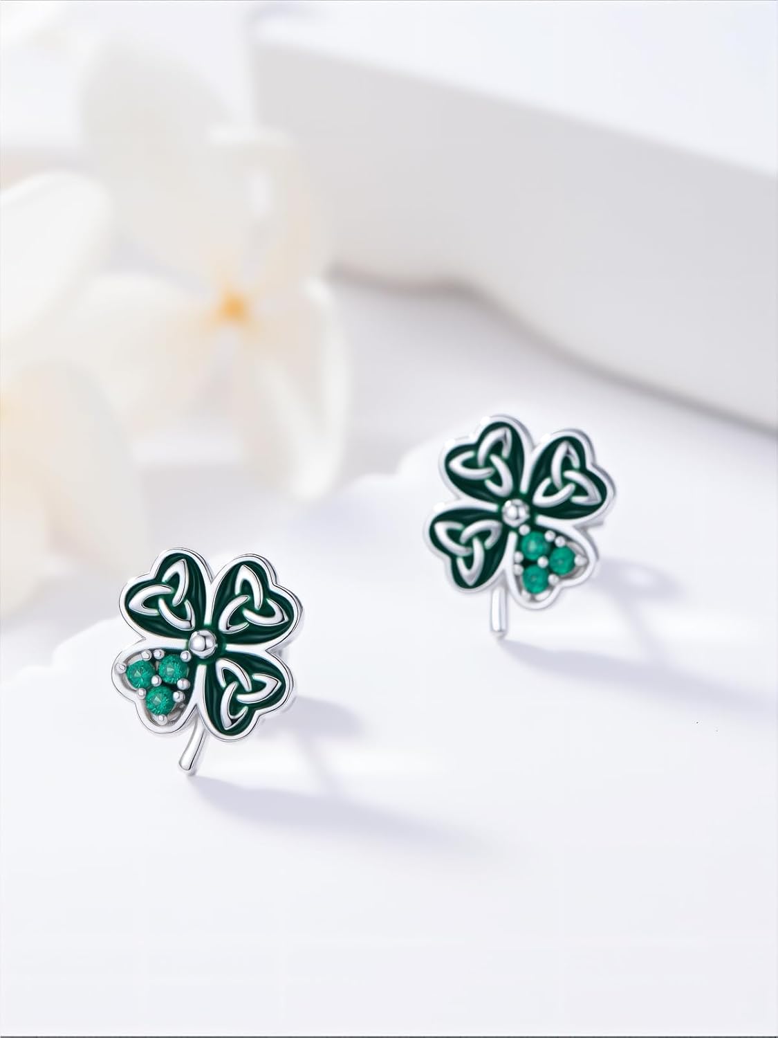 St Patricks Day Gift 925 Sterling Silver Shamrock/Claddagh/Celtic Knot Earrings Irish Stud Earrings St Patricks Day Jewelry for Women