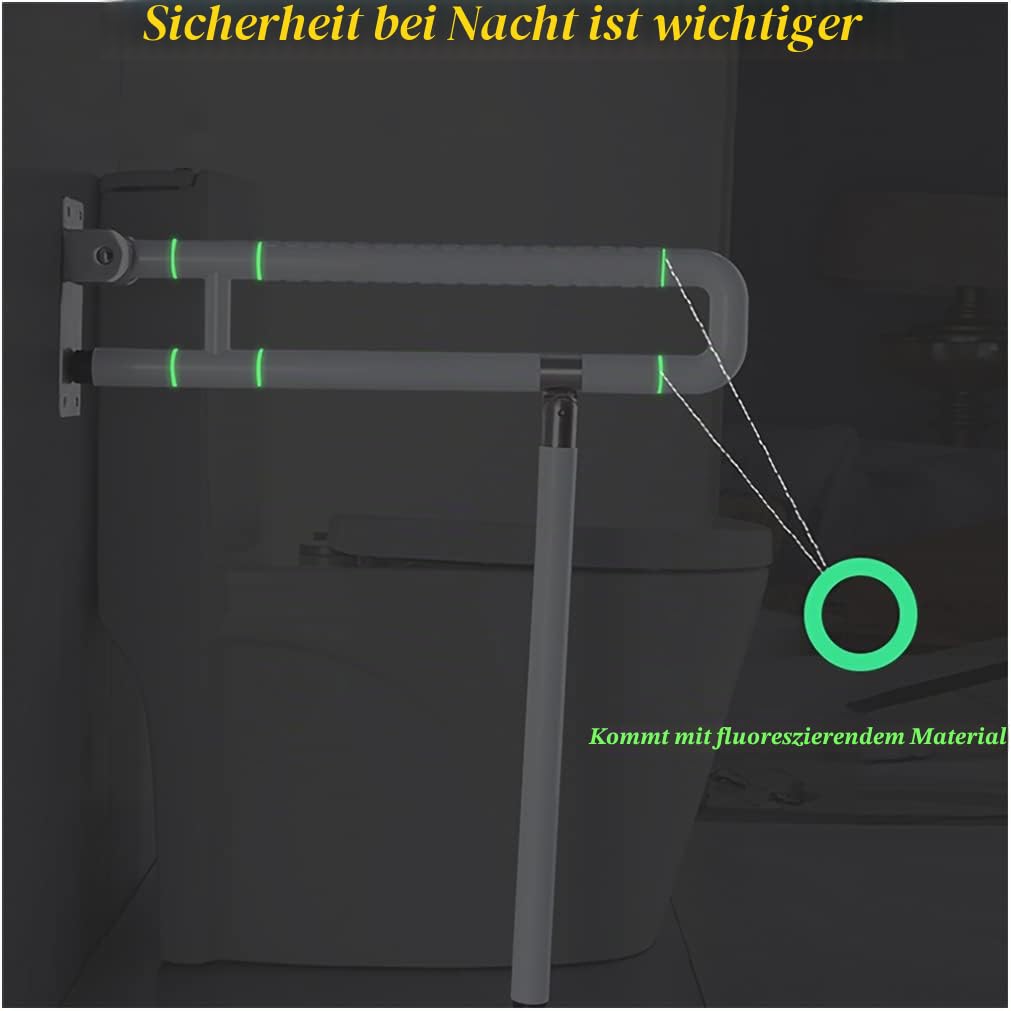 Wandstützgriff Wc Badezimmer Haltegriff für Stütz 80CM Haltegriff Falten Badezimmer Haltegriffe Klappgriff Stützklappgriff Sicherheits Aufstehhilfe für ältere behinderten Personen (80cm,Weiß)