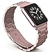 PUGO TOP Compatible with Stainless Steel Metal Iwatch Band 42mm 44mm Series 5/4/3/2/1 Men Women with Classic Butterfly Buckle. (42mm/44mm, rose gold)