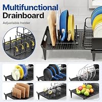 Urackify Expandable Dish Drying Rack for Kitchen Counter with Drainboard — image 5