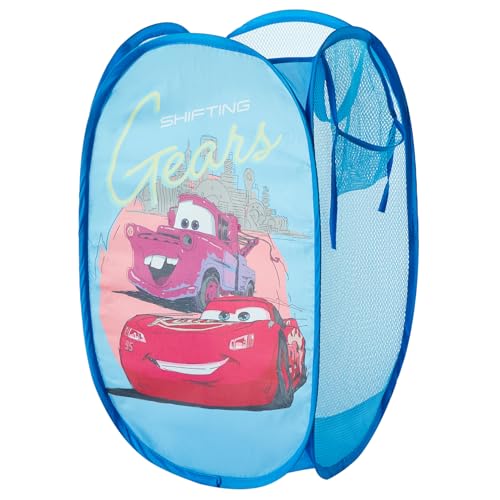 Panier pop-up Disney Cars avec poignées de transport durables pour linge, chambre d'enfant, rangement, 53,3 x 34,8 x 34,8 cm (H x l x L)