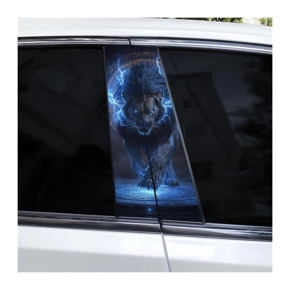 Decorative Items 1pair DIY Car B-Pillar Decorative Stickers Lion Animal Car Door Pillar Waterproof Stickers(J)