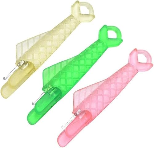 Wpppan 3Pcs Colorful Sewing Needle Inserter,Sewing Threader Needle Diy Tool Sewing Machine Automatic Needle Threader For Small Eyes,Sewing Plastic Wire Loop,Embroidery Floss,Sewing Tools,Sewing Threaders