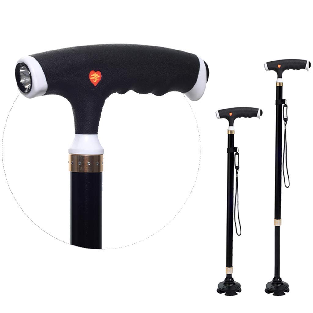 MObyat Andador para Ancianos,Bastón, Bastones de muletas Ajustables, bastón de muleta Antideslizante para Personas Mayores Andador bastón de aleación de Aluminio Ajustable multifunción Ligero con l