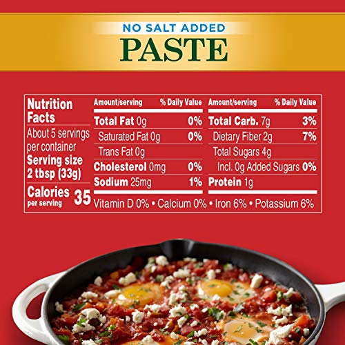 Hunt's Tomato Paste No Salt Added, 6 oz, 12 Pack