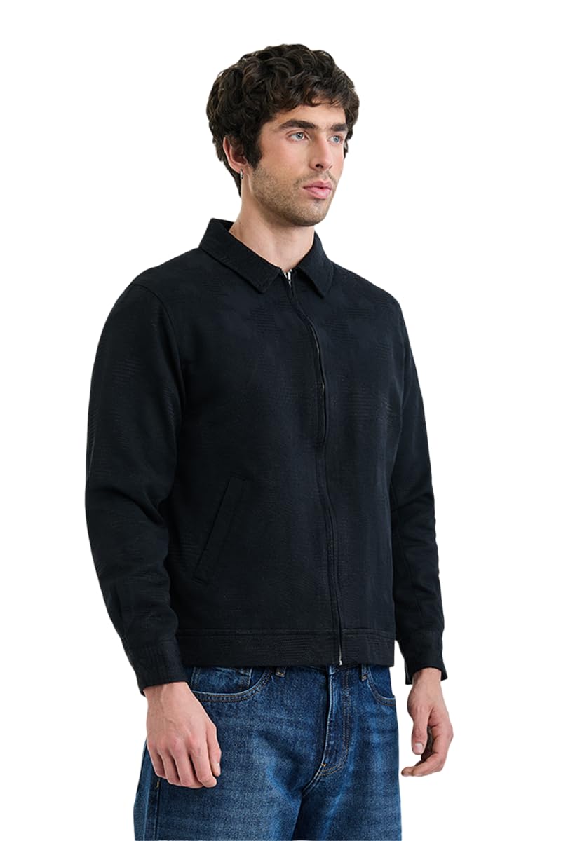 snitch Men Casual Jacket | Regular Fit Lapel Collar Full Sleeve Textured Design | Breathable Cotton Blend & Lightweight Layering Jacket For Versatile Styling-picture-21