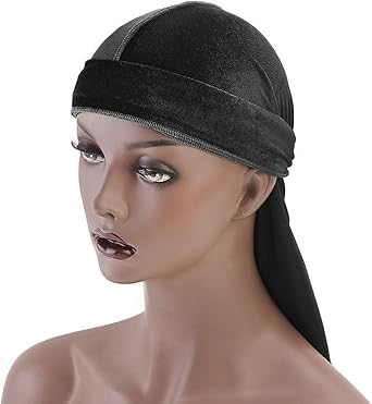 Velvet Durag Skull Cap Long Tailed 