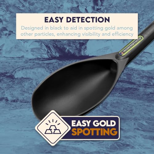Image of SE Black Prospector's Scoop - 12.5 inch Heavy-Duty Plastic Tool for Metal Detecting, Gold Panning, Treasure Hunting, and Gardening