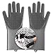 Aufew Magic Pet Grooming Gloves Dog Bathing Shampoo Gloves, Heat Resistant Eco-Friendly Silicone Hair Removal Gloves with High Density Teeth for Cats, Dogs