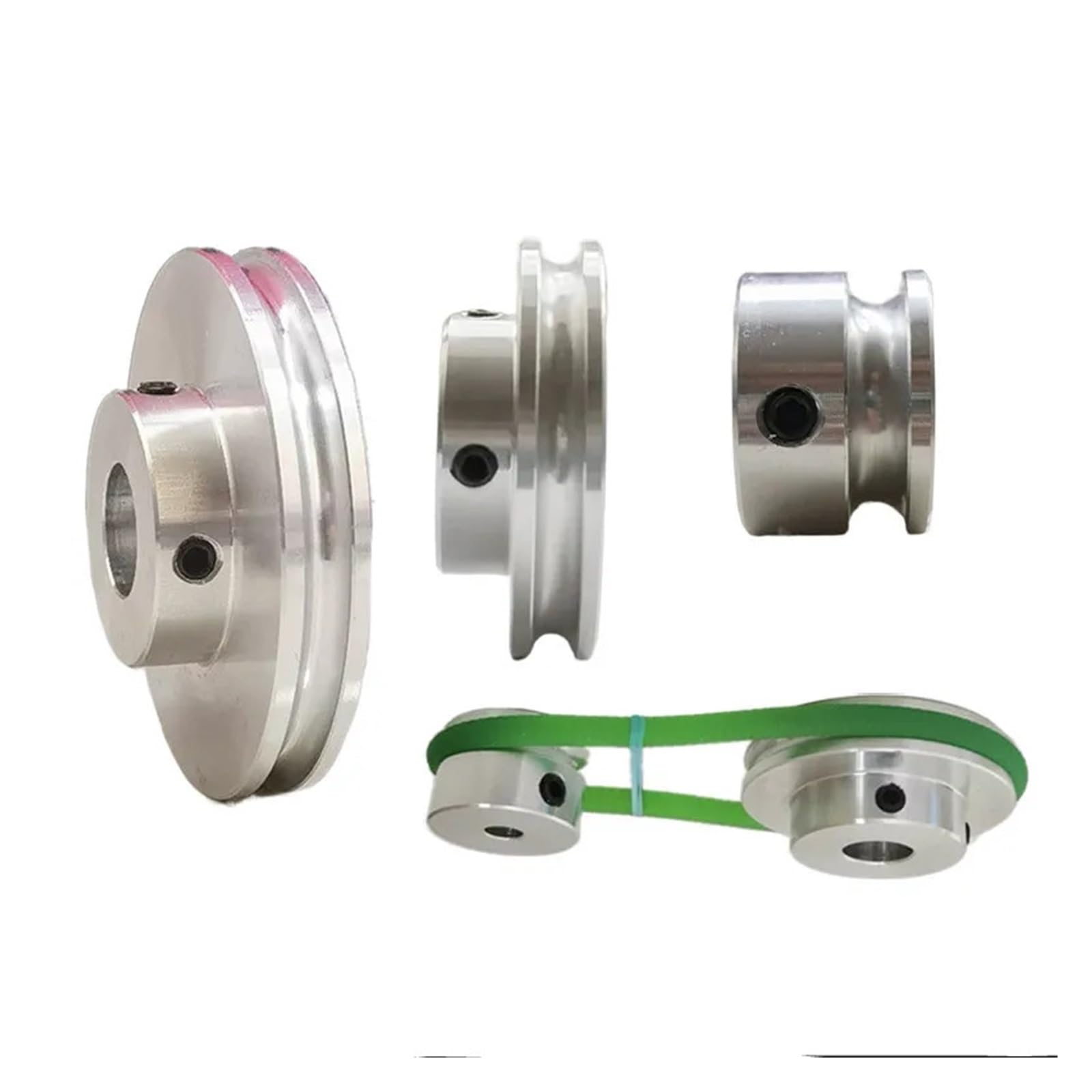 Rueda de polea de aluminio de 20/30/40 mm, polea de motor pequeña, rueda de transmisión R2, ancho de ranura de 4 mm (OD40 x 8 mm), ligera, ideal para proyectos de bricolaje y maquinaria