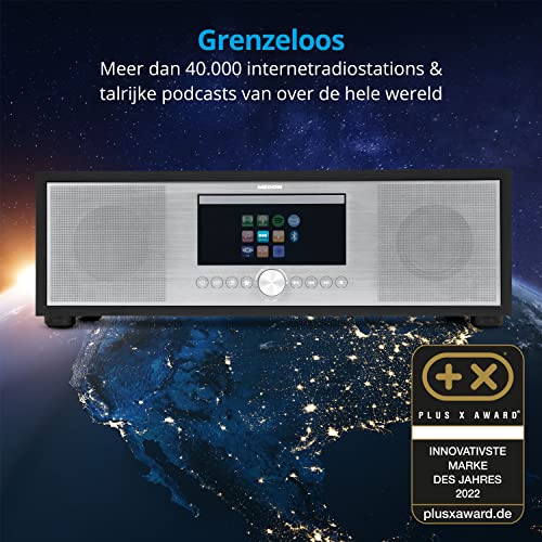 MEDION P66400 2.1 All in One Audio Systeem met Subwoofer (Internet Radio, DAB+, CD, MP3, Spotify Connect, Amazon Music… - Image 3