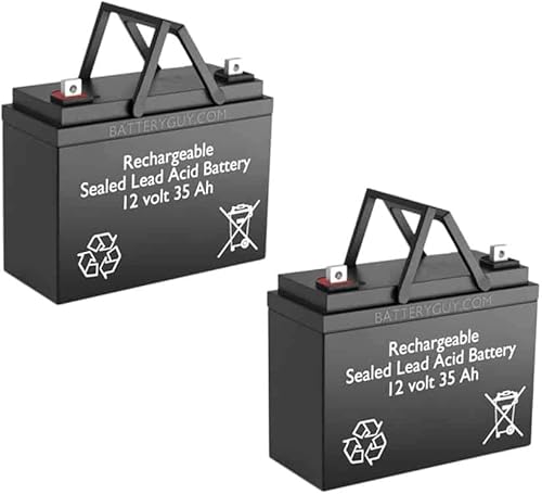 BatteryGuy Batería de repuesto Jazzy Elite ES 1 de 12 V 35 Ah, equivalente a la marca BatteryGuy (cantidad de 2)