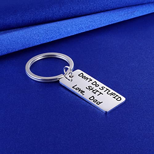 Image of Mother to Kids Don't Do Stupid St Keychain for Teenage Daughter Son Graduation Valentine Gag Gifts from Mom