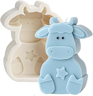 Farm Cattle/Cow Shape Silicone Mold for Making Soap Aroma Beads Car Freshie, Pendant, Candle, Resin,Cement Gypsum Decorative Ornaments (4.05x2.95x1.65in)