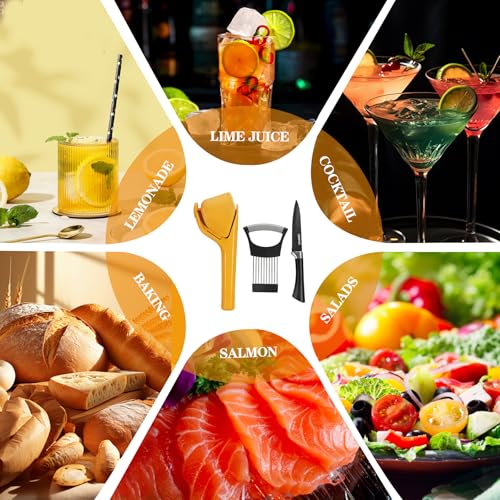 lemon squeezer,Portable Manual Citrus Squeezer Kit With Lime Squeezer,Lemon Slicer and Paring Knife,Easy to Juice Lemons,Limes,Oranges,Tangerines and Other Fruits Kitchen Gadgets.