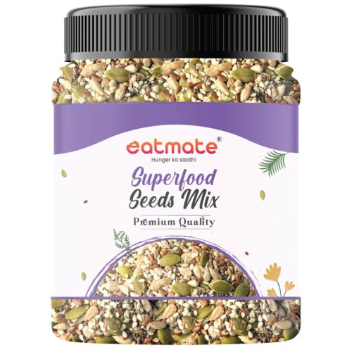 Image of Eatmate Superfood Premium Seed Mix 250g | Protein-Rich Healthy Snack | Pumpkin, Sunflower, Flax, Chia, Sesame & Watermelon Seeds | Fiber-Rich Ready to Eat