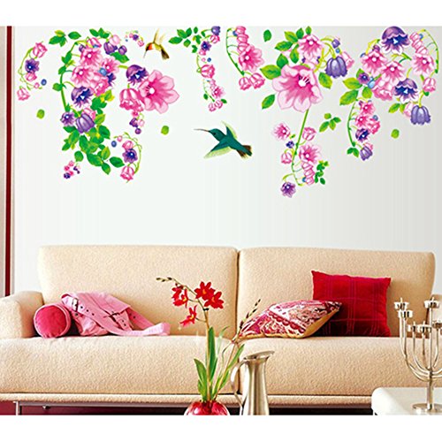 Decals Design Beautiful Bell Flowers and Humming Birds Wall Sticker (PVC Vinyl, 90 cm x 60 cm) (B01CQRQHAG) Amazon Price History, Amazon Price Tracker