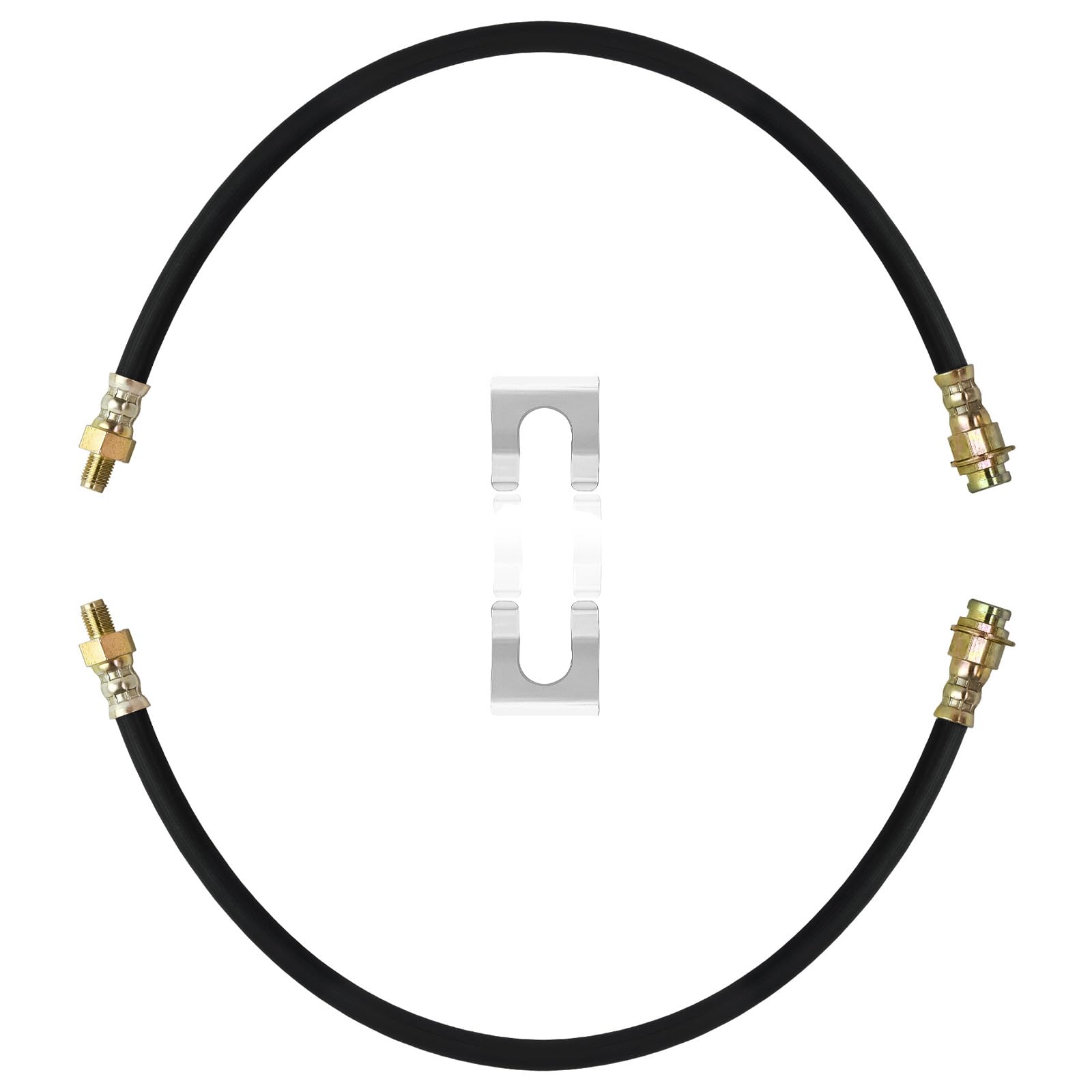 18 Inch Premium Rubber Brake Hose, 2PCS Universa Flexible Brake Line, 3/8"-24 External Thread to 3/8"-24 Internal Thread, Easy to Install Brake Line Hose-image-7
