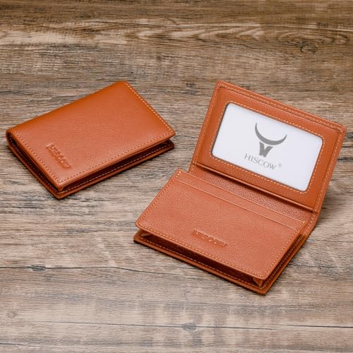 Image of HISCOW Business Card Holder with Large Compartment - Full Grain Leather