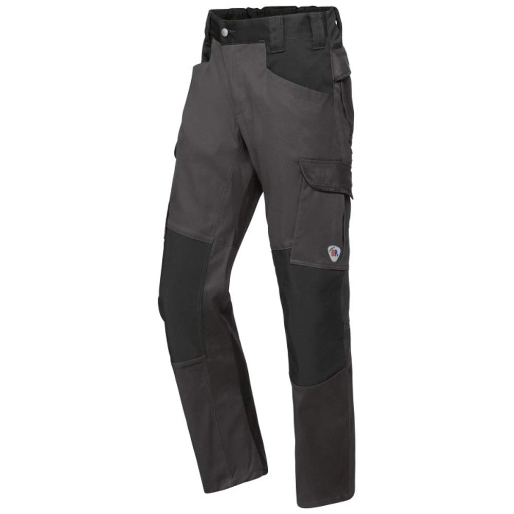 BP 1826-033-5632-31/32s Fabric Blend with Stretch Work Trousers for Men, High Waist at Back, 70% Cotton/28% Polyester/2% Elastane, Anthracite/Black, 31/32S Size