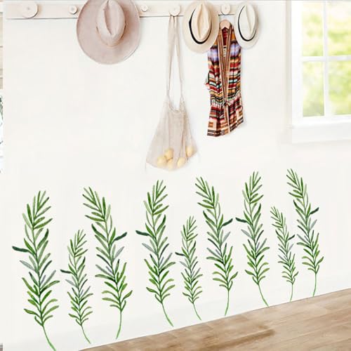 JM LIFE Vinilo de pared de sala de estar de hierba verde decoración de fondo de dormitorio autoadhesiva (2 juegos)
