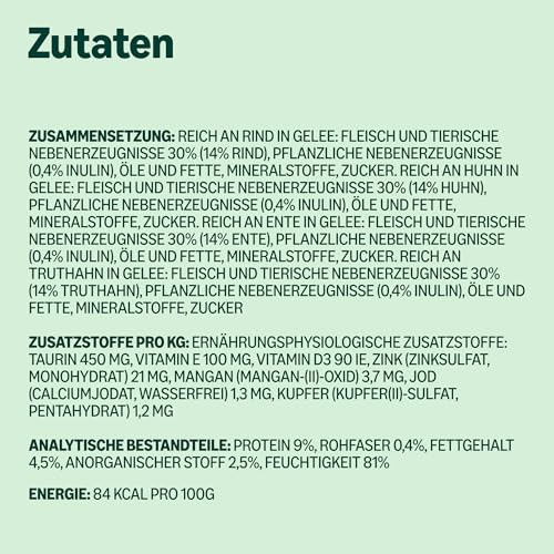 by Amazon Katzenfutter, nass, getreidefreies, für ausgewachsene Katzen Fleischauswahl in Gelee, 4.76 kg, 56 Packungen mit 85g (Vorher Lifelong)